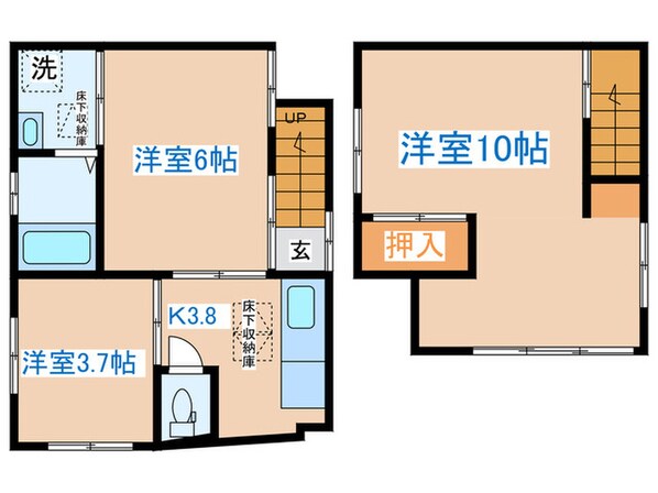 渋谷区笹塚リノベ戸建の物件間取画像